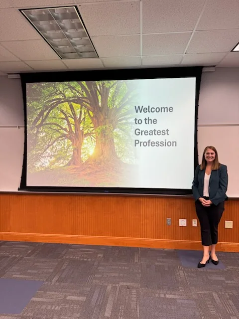 Dr. Jen Halter presenting Welcome to the Greatest Profession